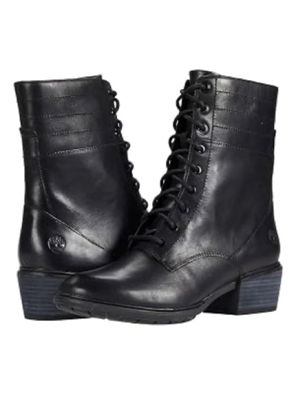 NEW!! Women’s Timberland Sutherlin Bay Black Leather Side Zip Ankle Boots Size 6